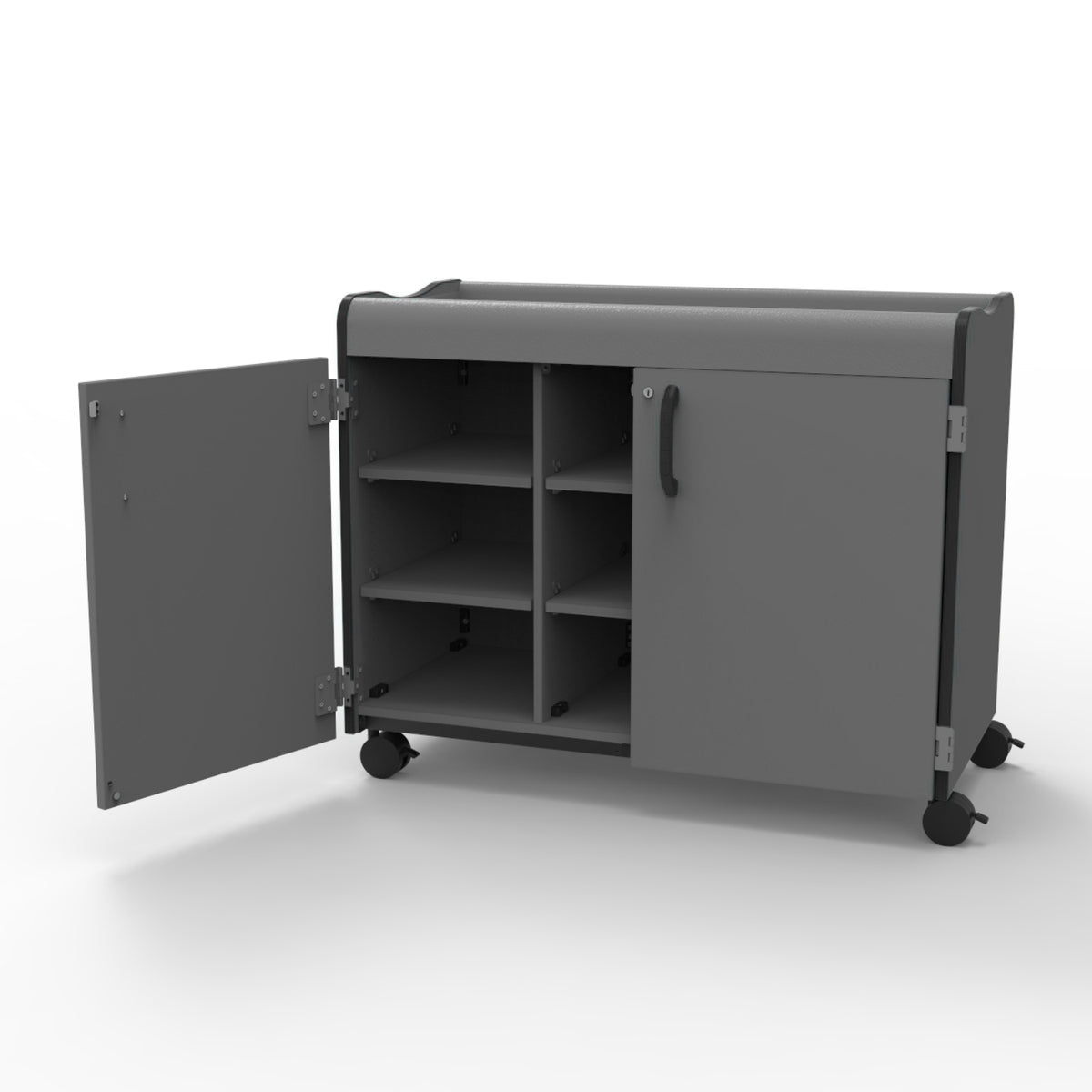 Horizon Makerspace Series Mobile Cubbie Storage with Doors