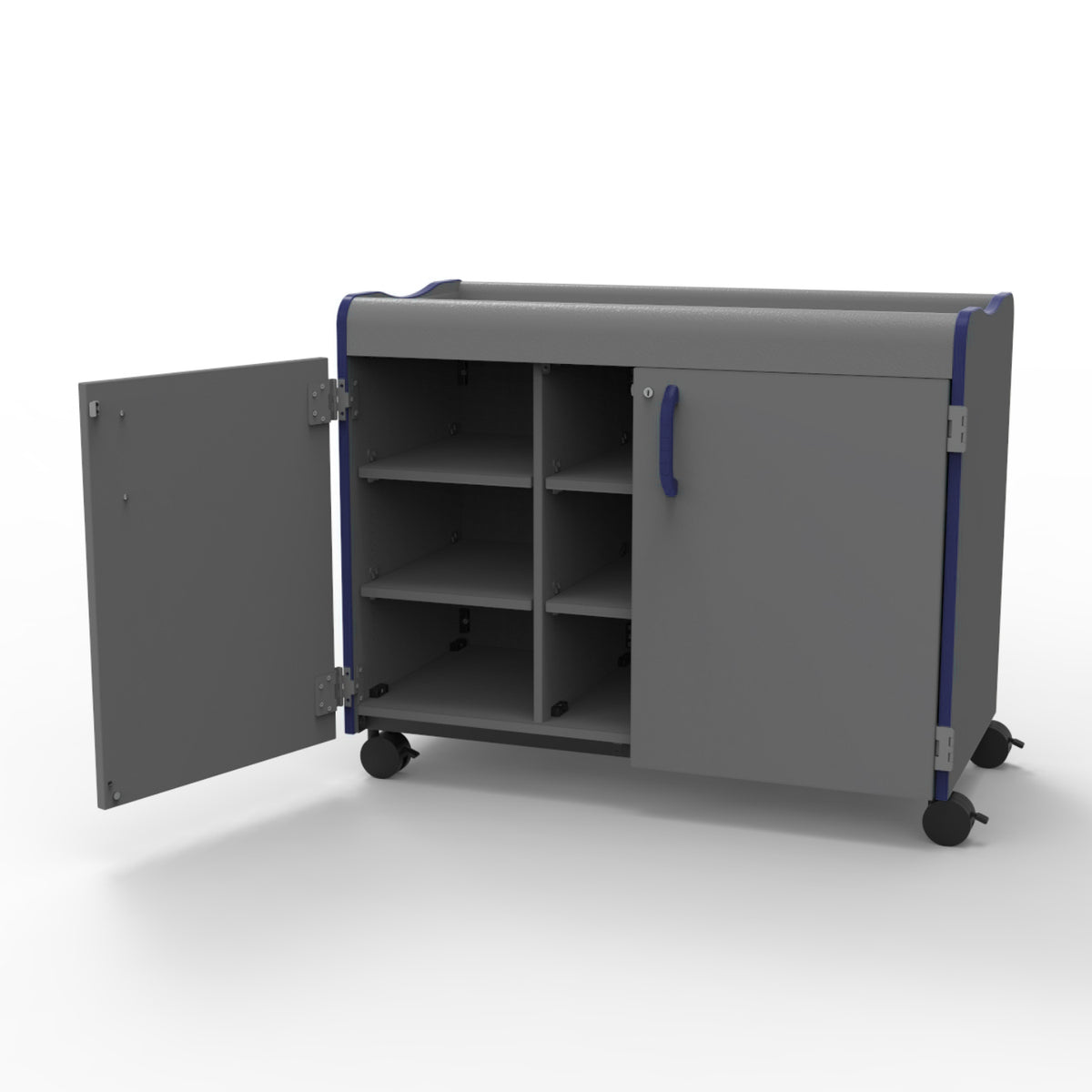 Horizon Makerspace Series Mobile Cubbie Storage with Doors