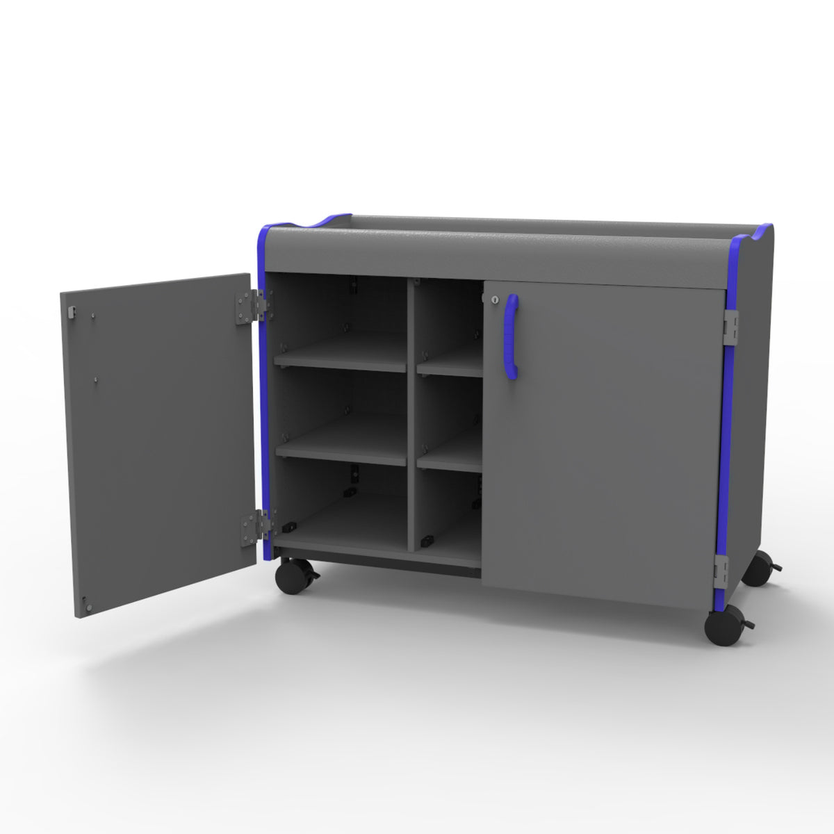 Horizon Makerspace Series Mobile Cubbie Storage with Doors