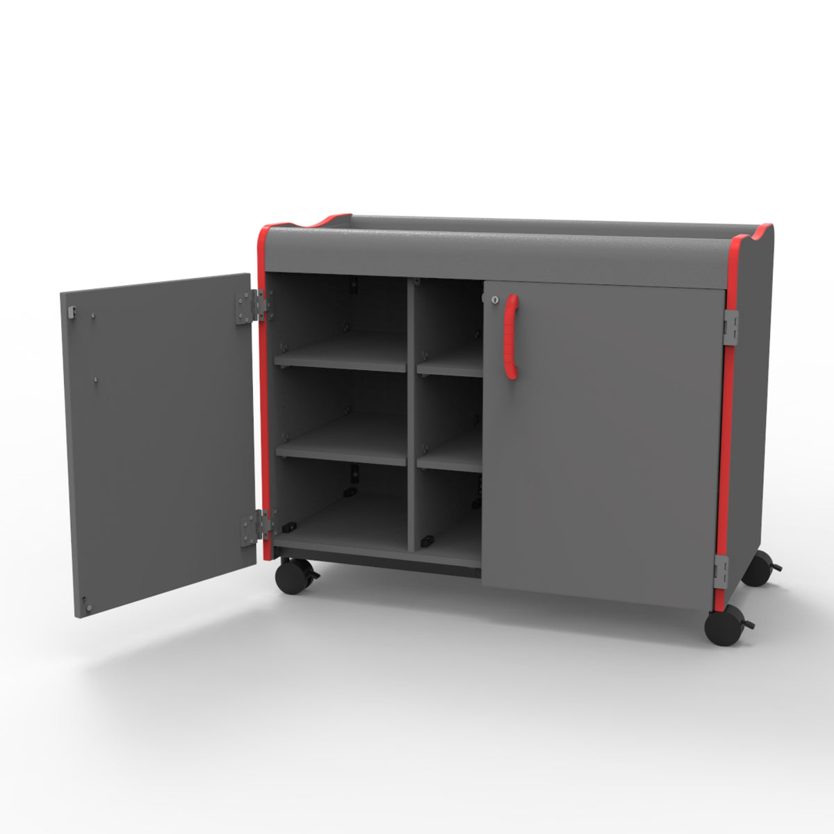 Horizon Makerspace Series Mobile Cubbie Storage with Doors