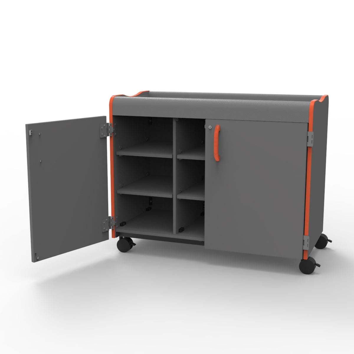 Horizon Makerspace Series Mobile Cubbie Storage with Doors