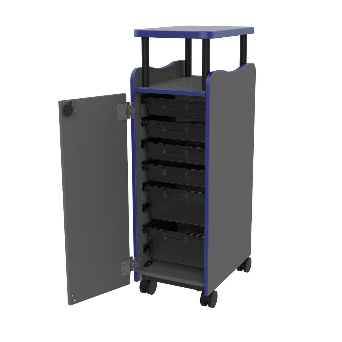 Horizon Makerspace Series Mobile Lectern Cart with Door
