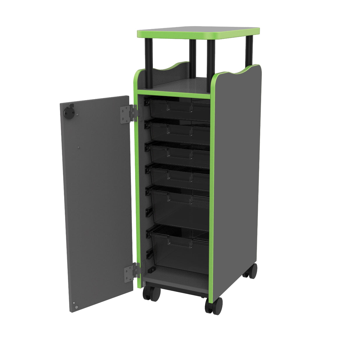 Horizon Makerspace Series Mobile Lectern Cart with Door