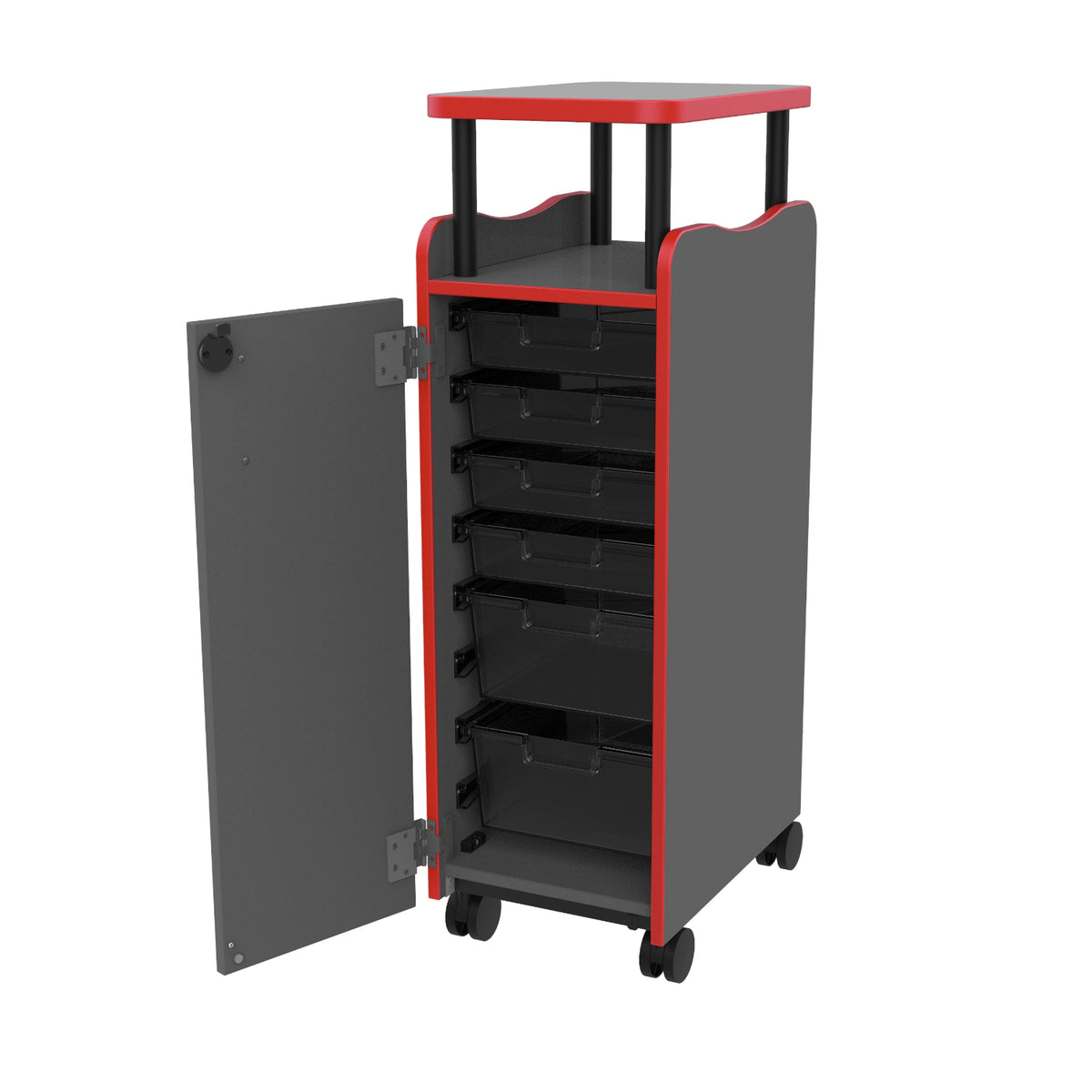 Horizon Makerspace Series Mobile Lectern Cart with Door