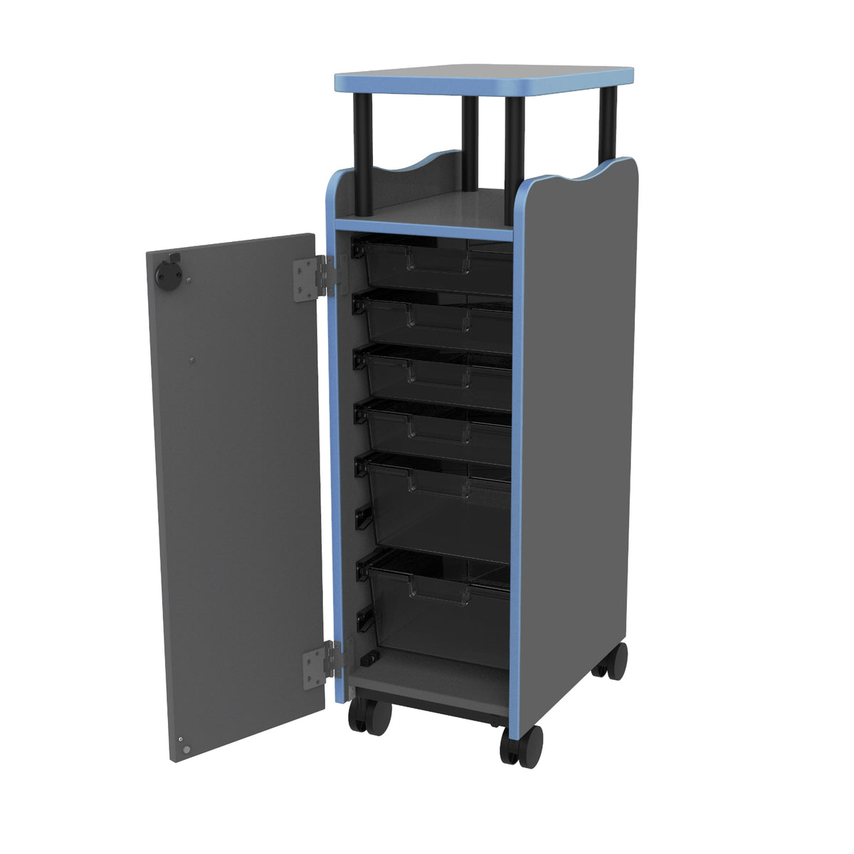 Horizon Makerspace Series Mobile Lectern Cart with Door