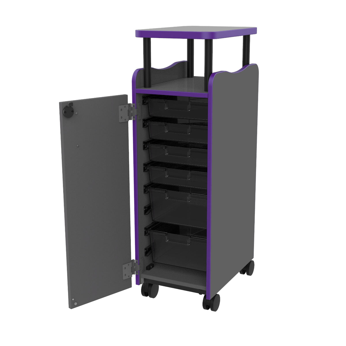 Horizon Makerspace Series Mobile Lectern Cart with Door