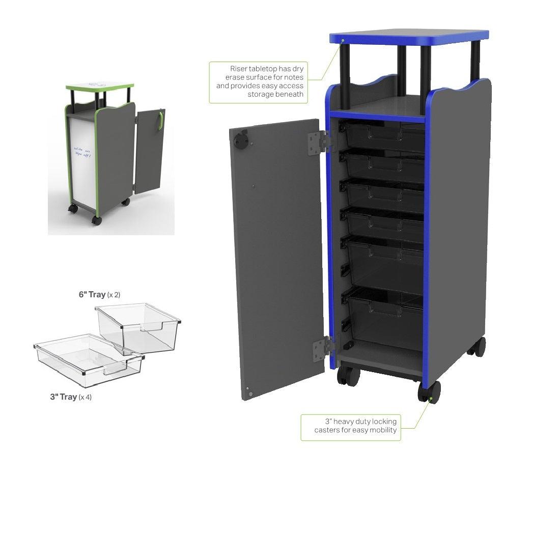 Horizon Makerspace Series Mobile Lectern Cart with Door