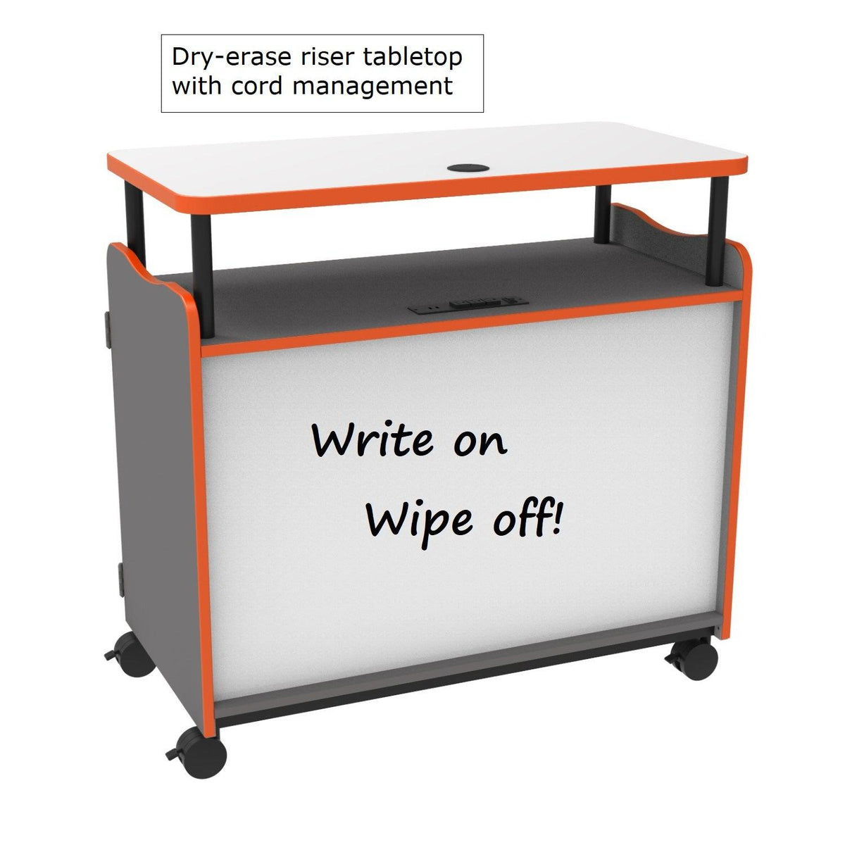 Horizon Makerspace Series Mobile Teachers Workstation with 6 Adjustable Shelves