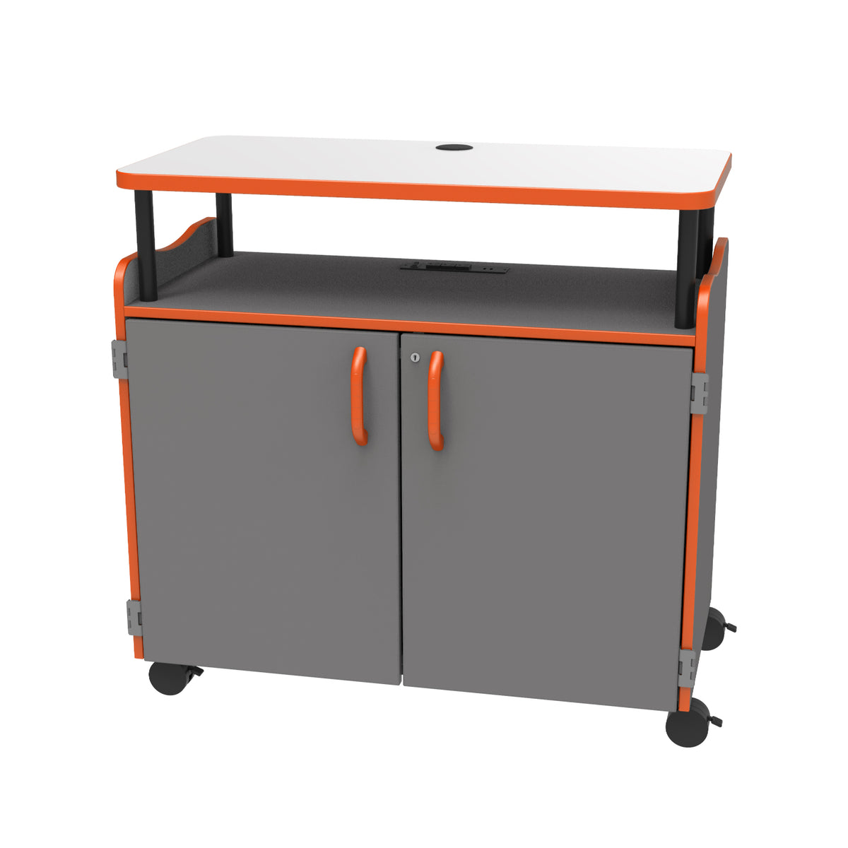 Horizon Makerspace Series Mobile Teachers Workstation with 6 Adjustable Shelves