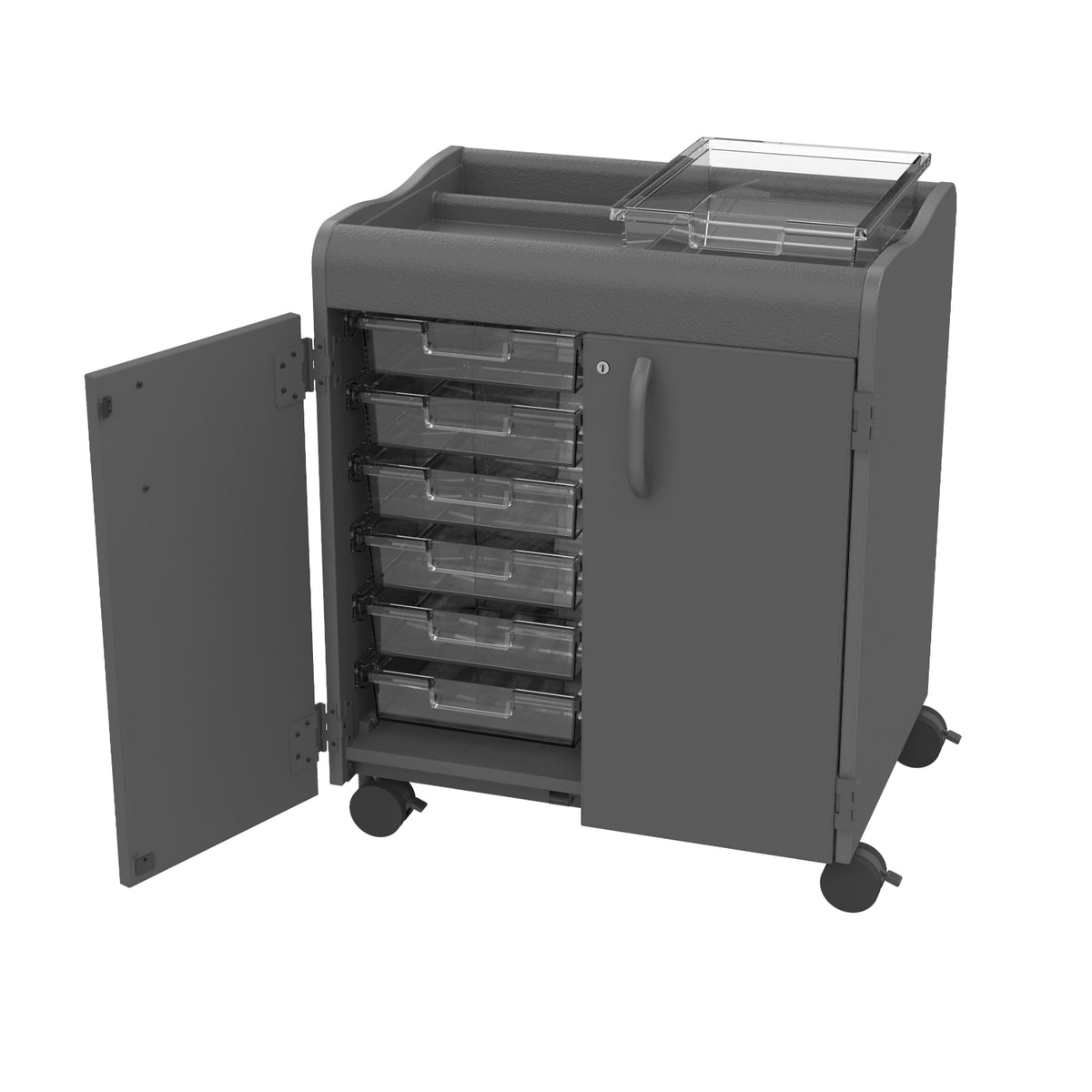 Horizon Makerspace Series 12-Tray Mobile Storage Cart with Doors