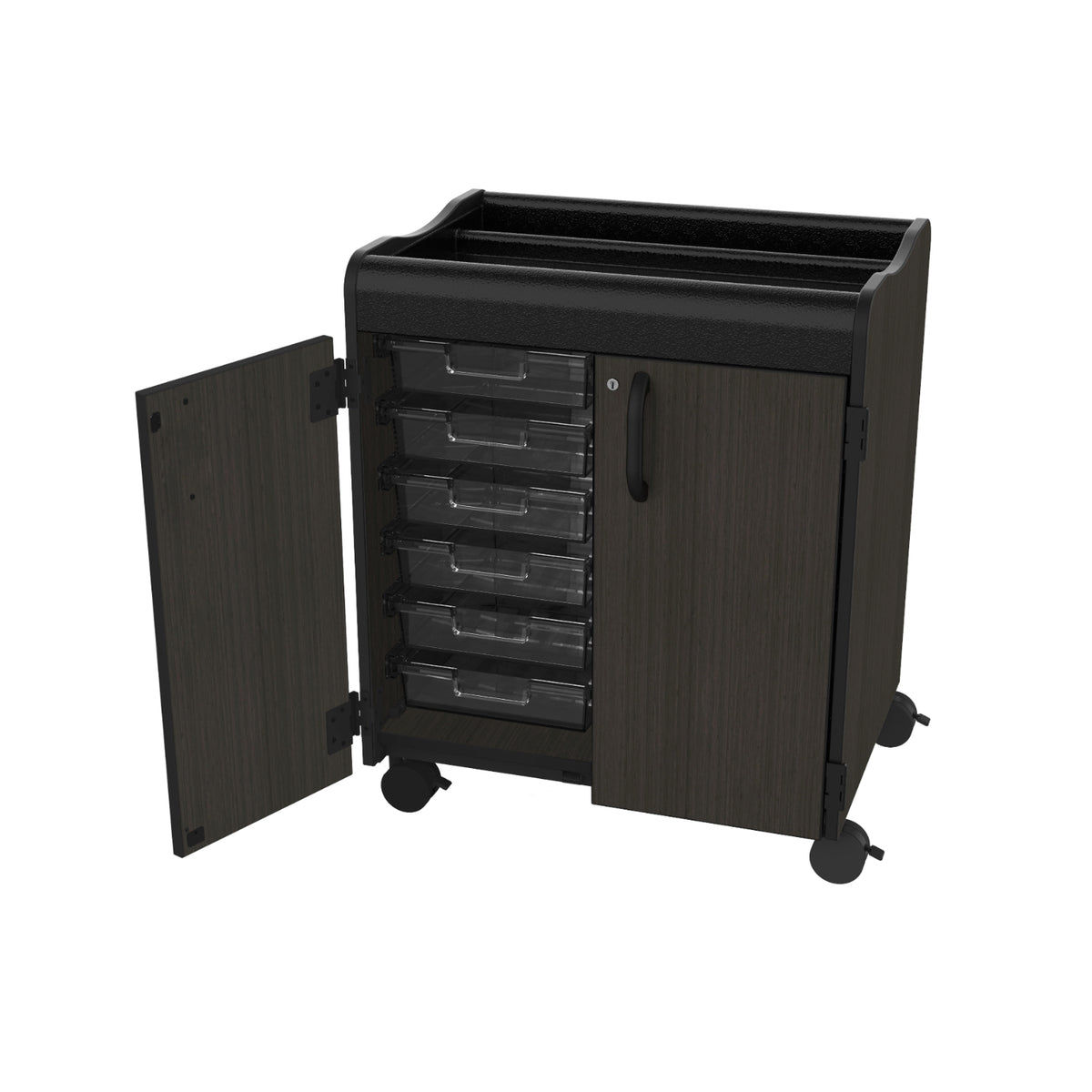 Horizon Makerspace Series 12-Tray Mobile Storage Cart with Doors