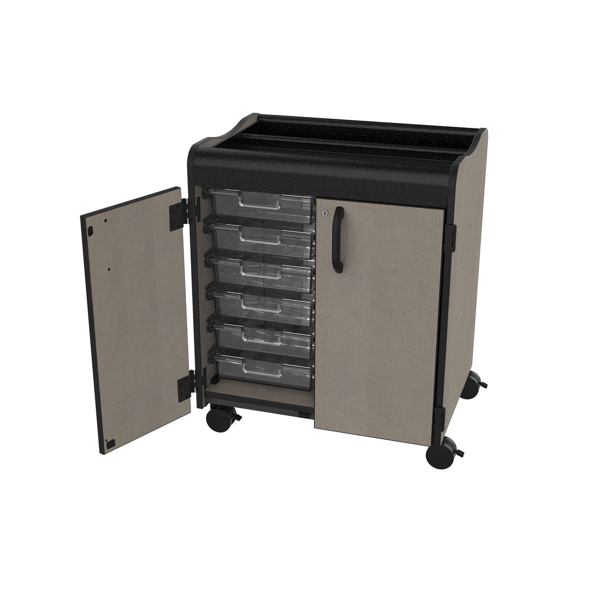 Horizon Makerspace Series 12-Tray Mobile Storage Cart with Doors
