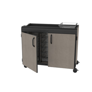Horizon Makerspace Series 18-Tray Mobile Storage Cart with Doors