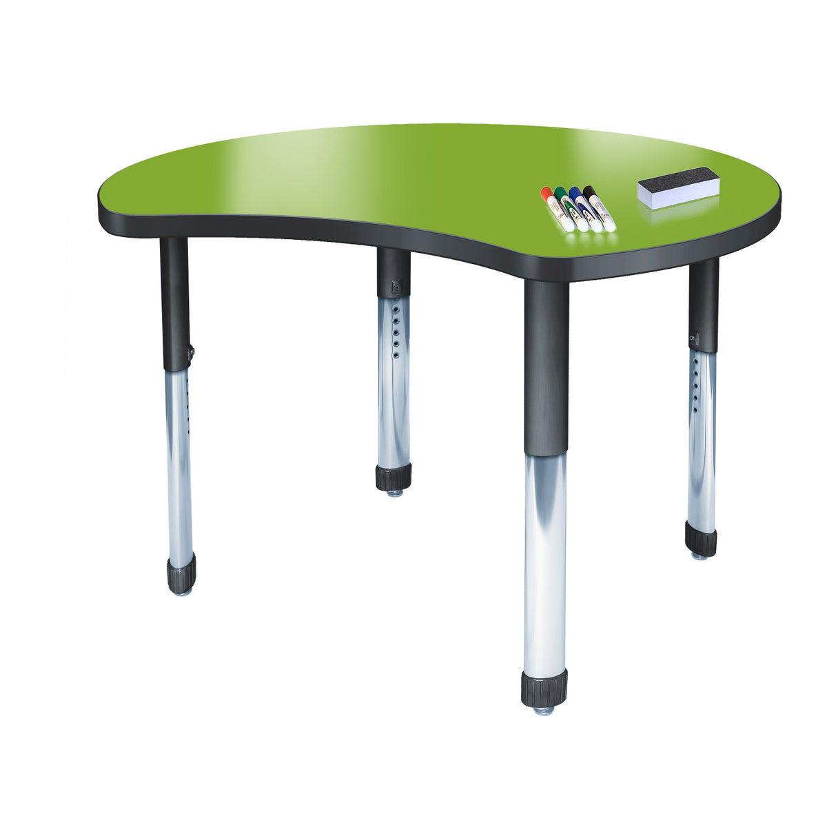 Aero Dry Erase Markerboard Activity Table, 48" Chip, Oval Adjustable Height Legs