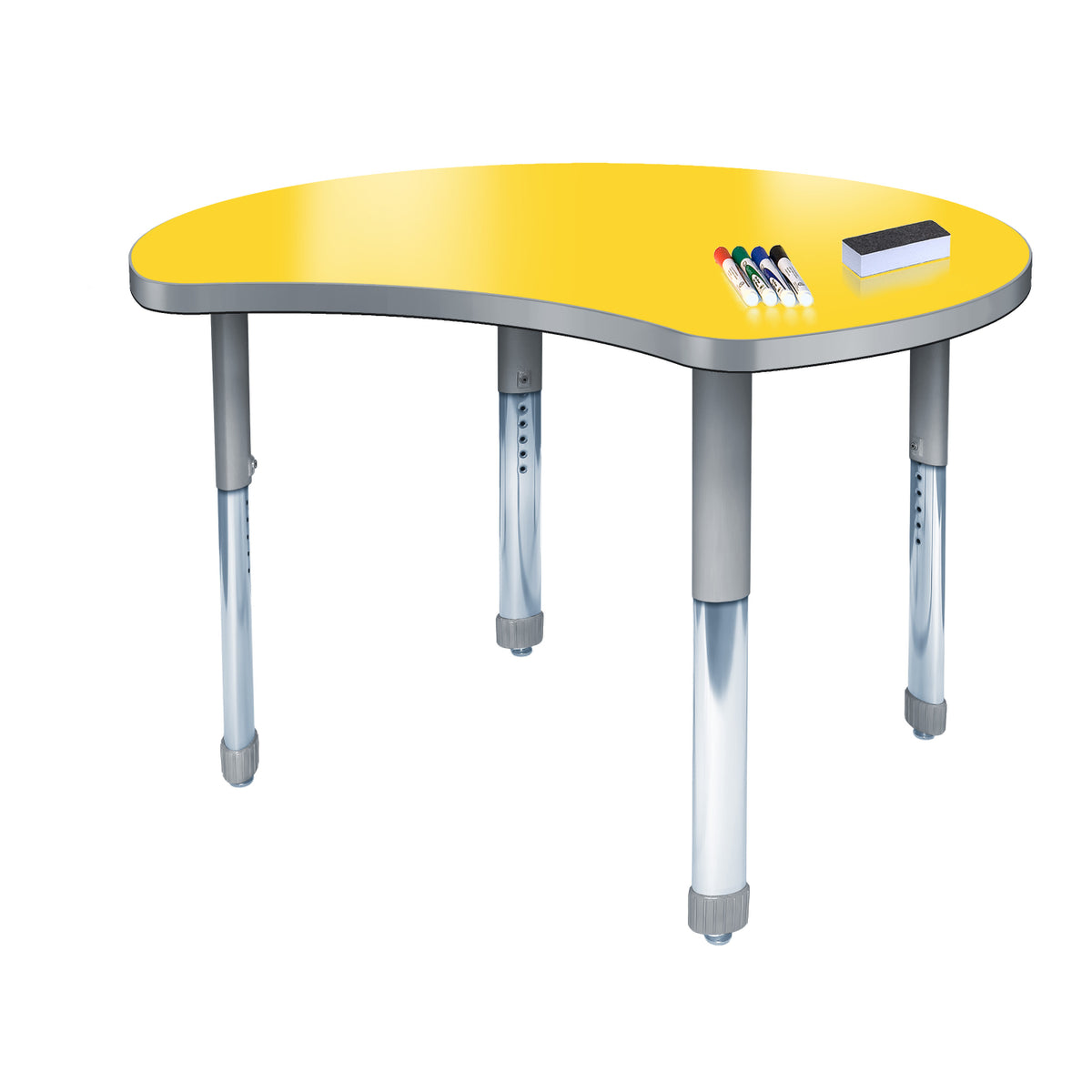 Aero Dry Erase Markerboard Activity Table, 48" Chip, Oval Adjustable Height Legs