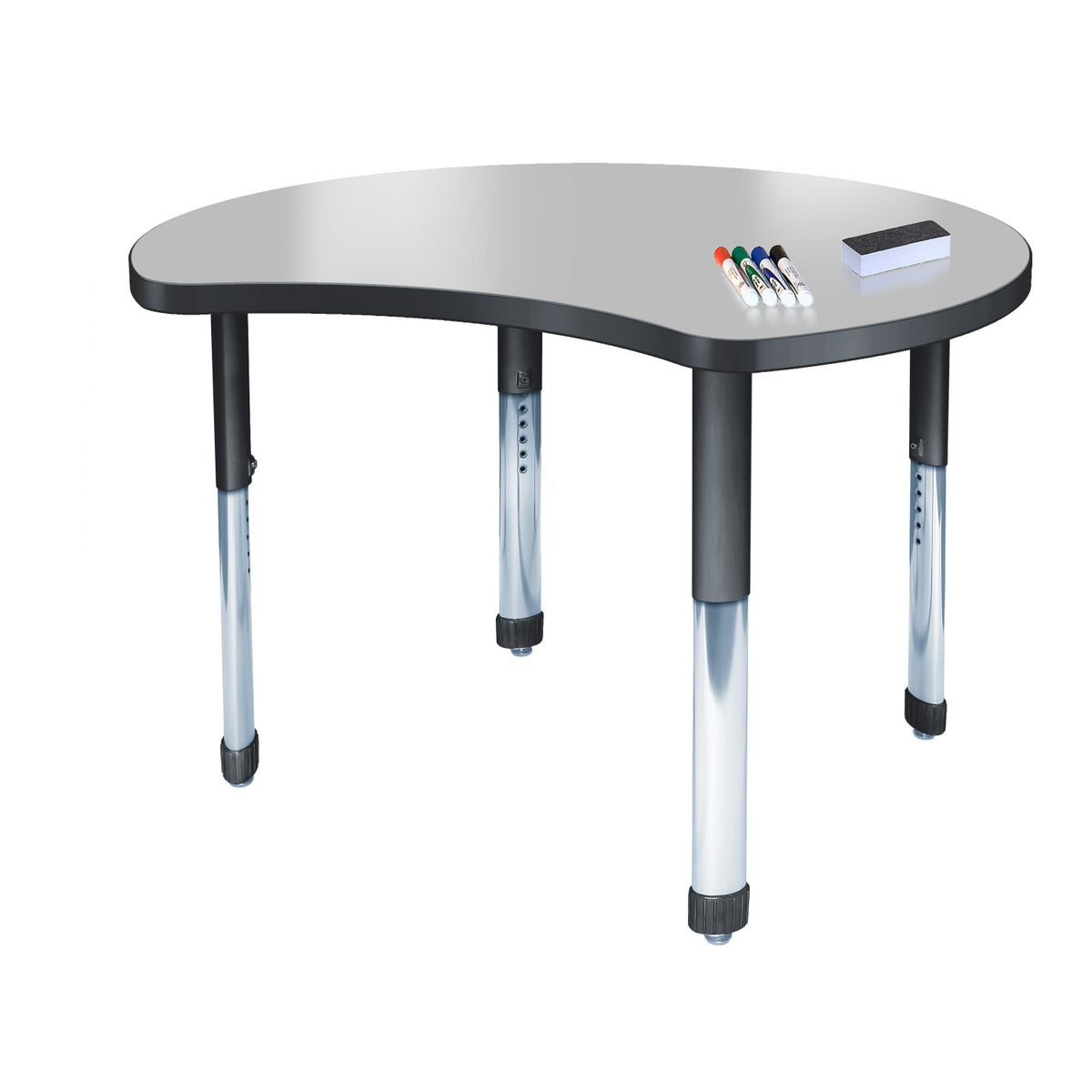 Aero Dry Erase Markerboard Activity Table, 48" Chip, Oval Adjustable Height Legs
