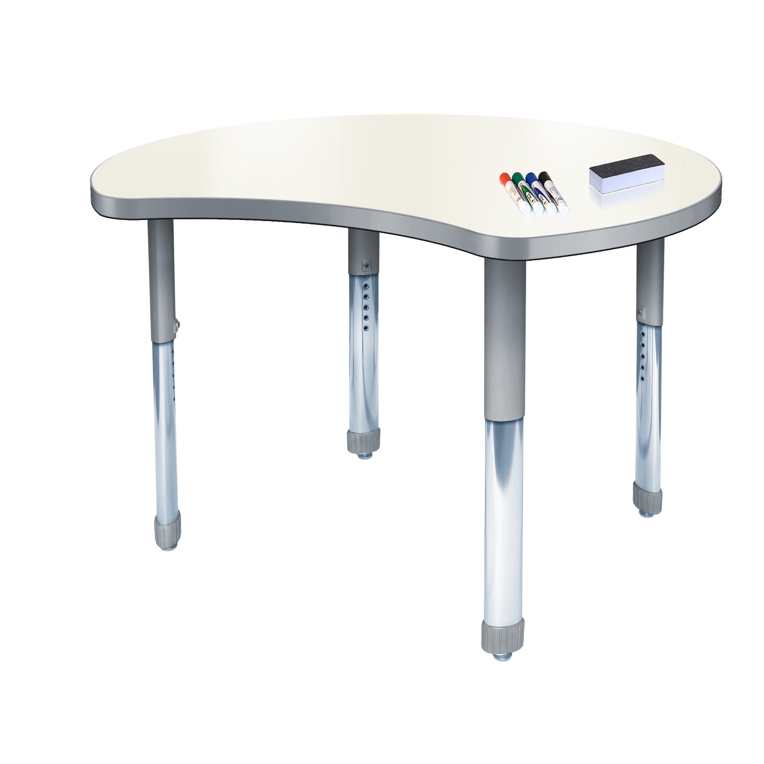 Aero Dry Erase Markerboard Activity Table, 48" Chip, Oval Adjustable Height Legs
