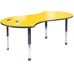 Aero Dry Erase Markerboard Activity Table, 42" x 72" Doodle, Oval Adjustable Height Legs