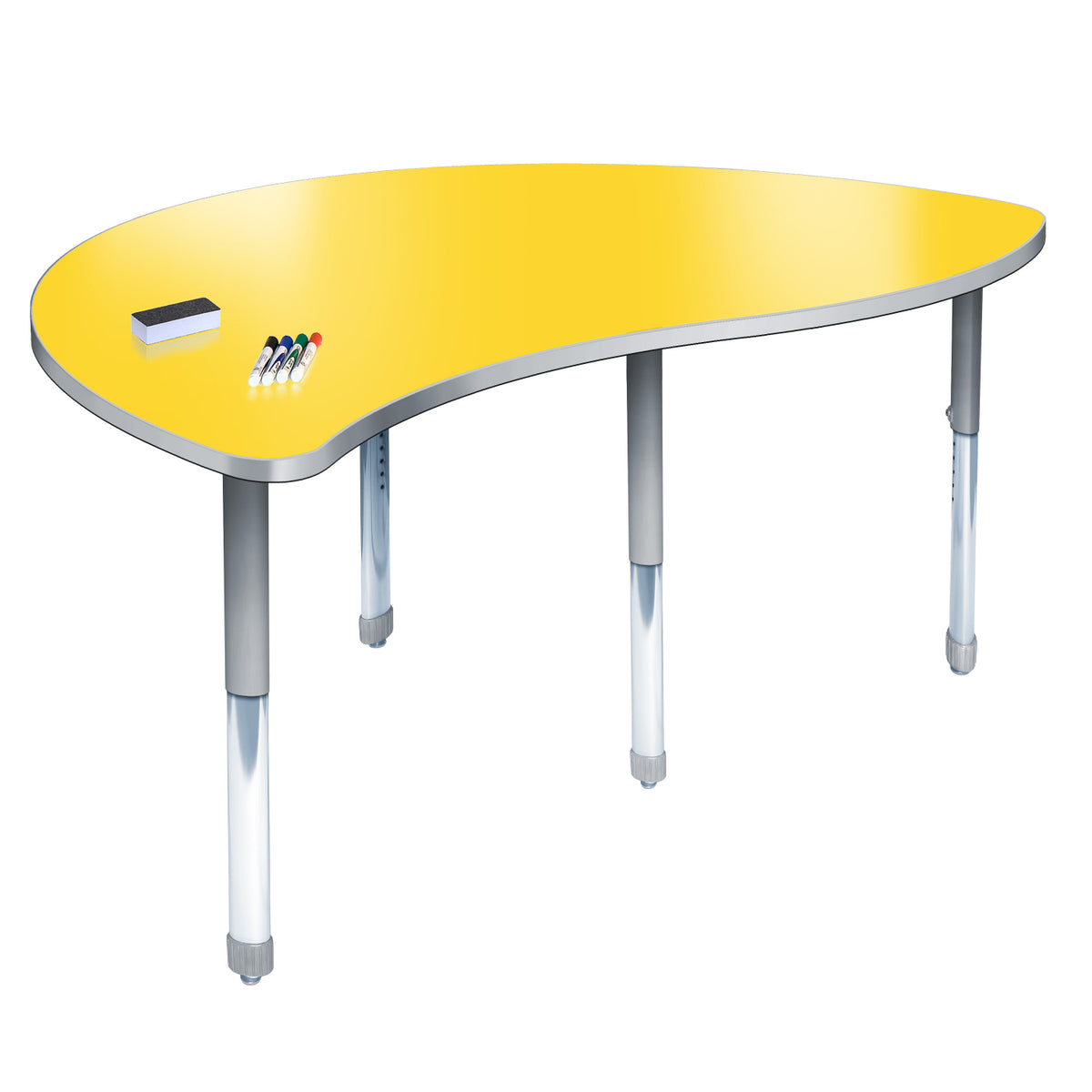 Aero Dry Erase Markerboard Activity Table, 30" x 48" Merge, Oval Adjustable Height Legs
