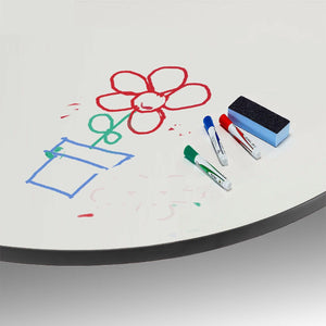 Imagination Station 48" Circle Activity Table with Dry Erase Markerboard Top, Modern Classic Adjustable Height Legs