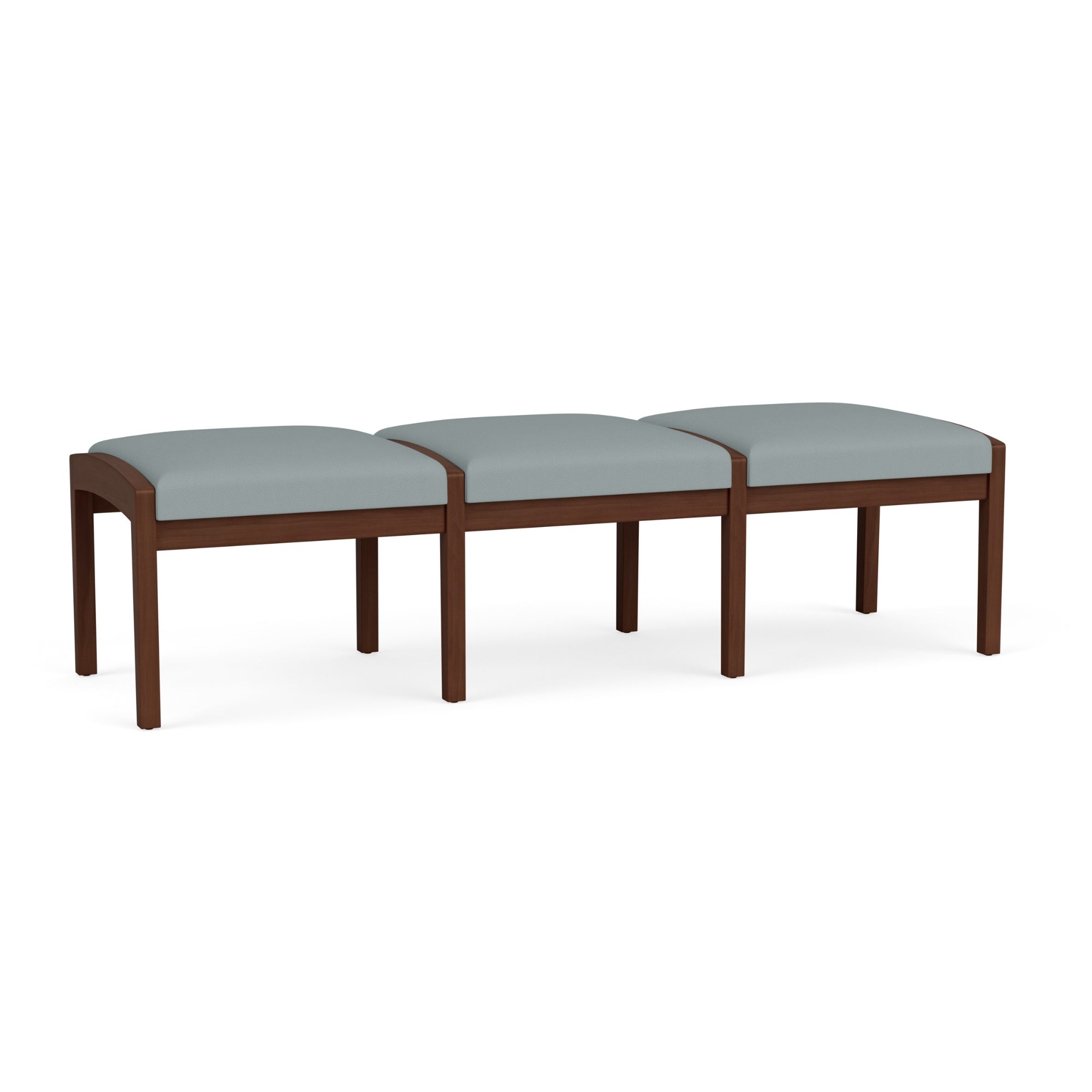 Lenox Wood Collection Reception Seating, 3 Seat Bench, Standard Fabric Upholstery, FREE SHIPPING