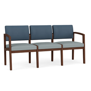 Lenox Wood Collection Reception Seating, 3 Seat Sofa, Designer Fabric Upholstery, FREE SHIPPING
