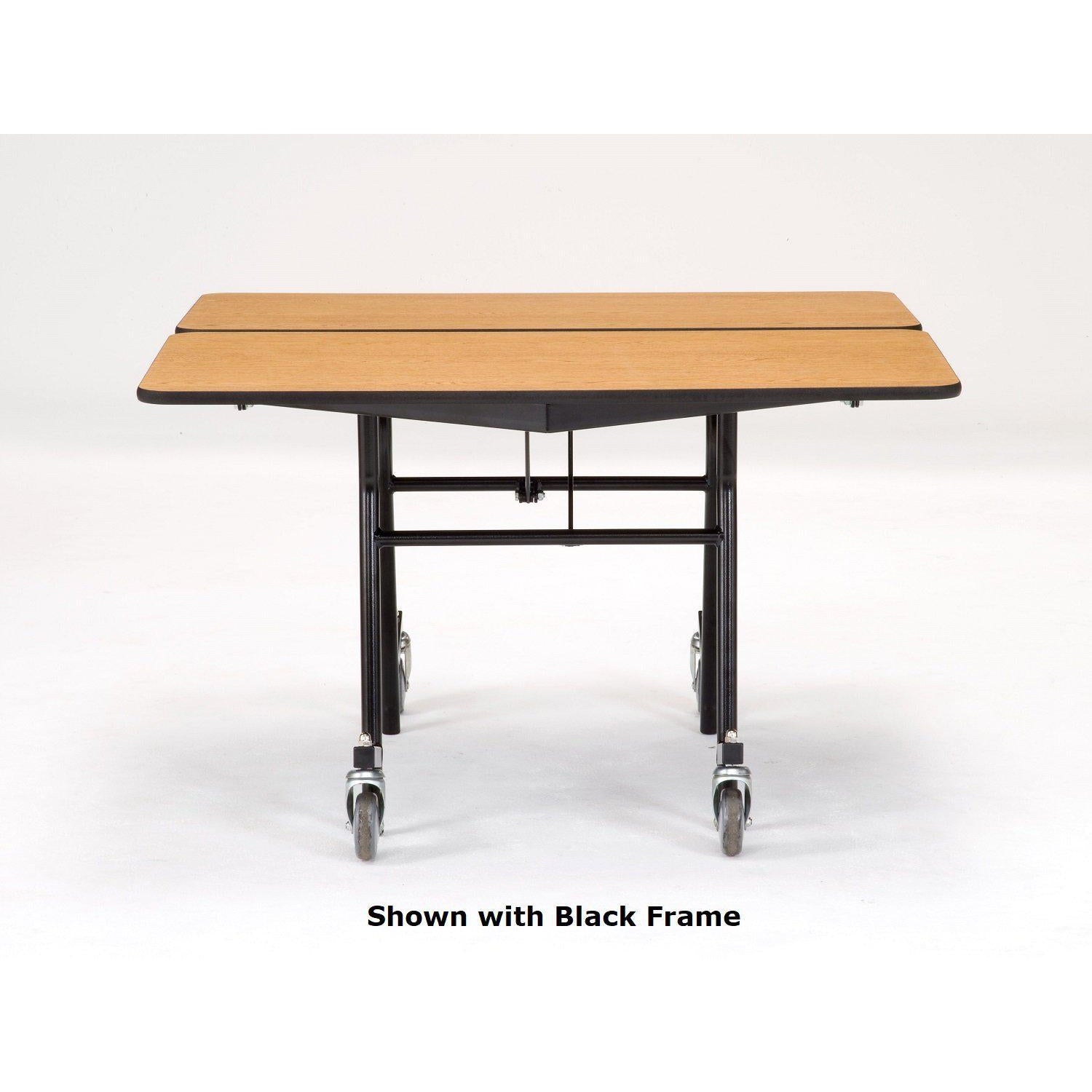 Mobile Shape Cafeteria Table, 60" Square, Plywood Core, Vinyl T-Mold Edge, Textured Black Frame