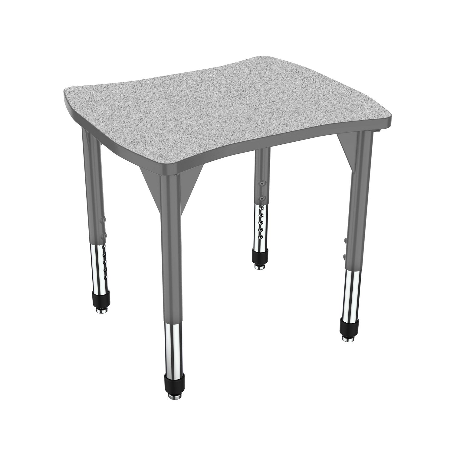 Quick Ship Premier Series Adjustable Height Collaborative Dog Bone Desk, 24" L x 28" W x 21"-31" H, Grey Nebula Top/Gray Edge/Grey Legs