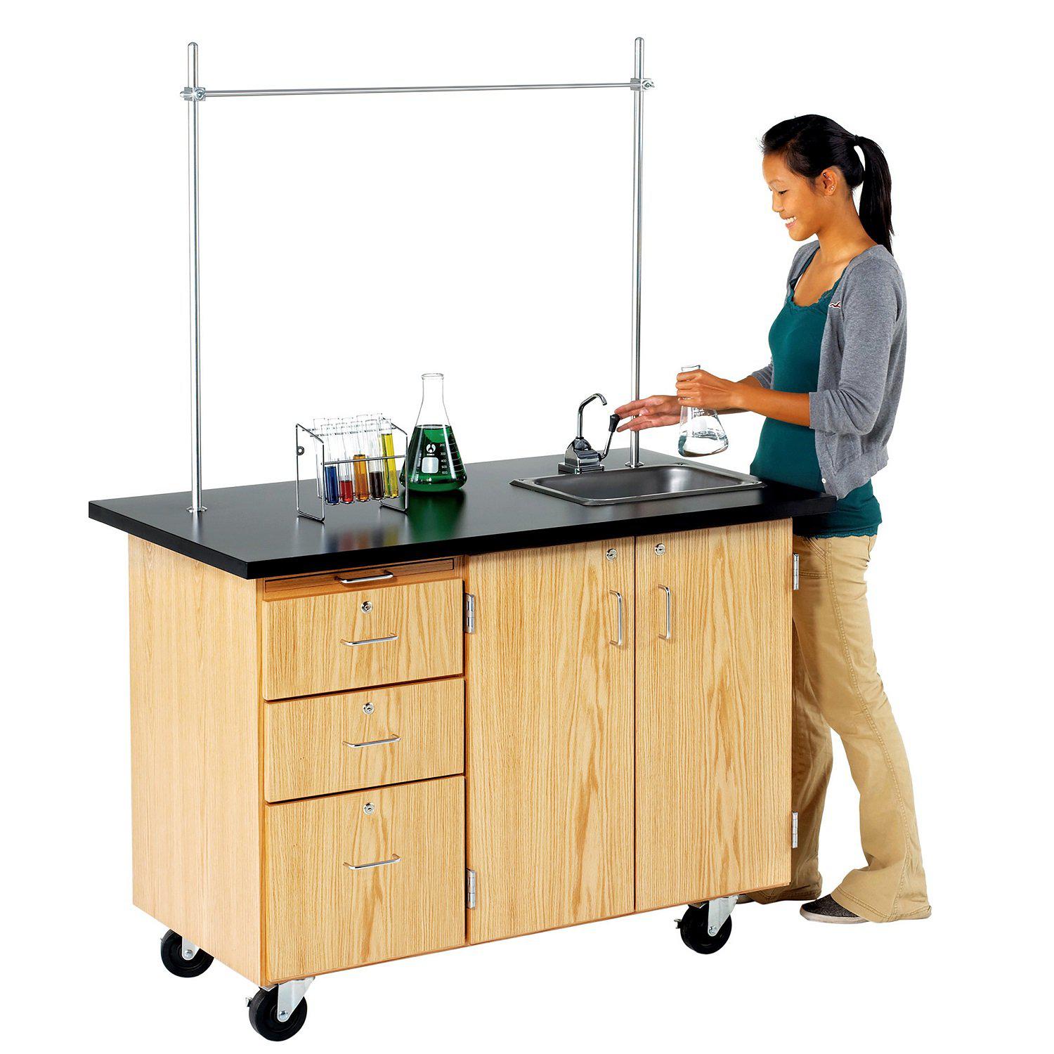 Mobile Instructor's Desk With Storage
