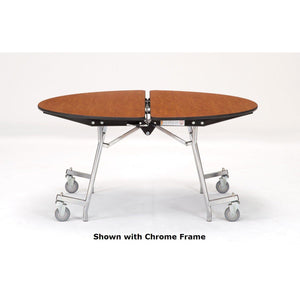 Mobile Shape Cafeteria Table, 48" Round, MDF Core, Black ProtectEdge, Chrome Frame