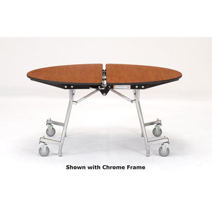 Mobile Shape Cafeteria Table, 48" Round, Plywood Core, Vinyl T-Mold Edge, Textured Black Frame