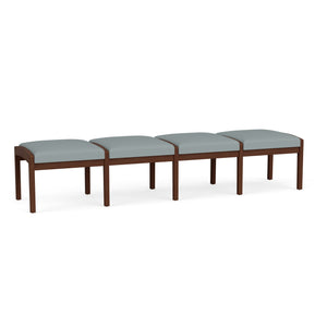 Lenox Wood Collection Reception Seating, 4 Seat Bench, Standard Vinyl Upholstery, FREE SHIPPING