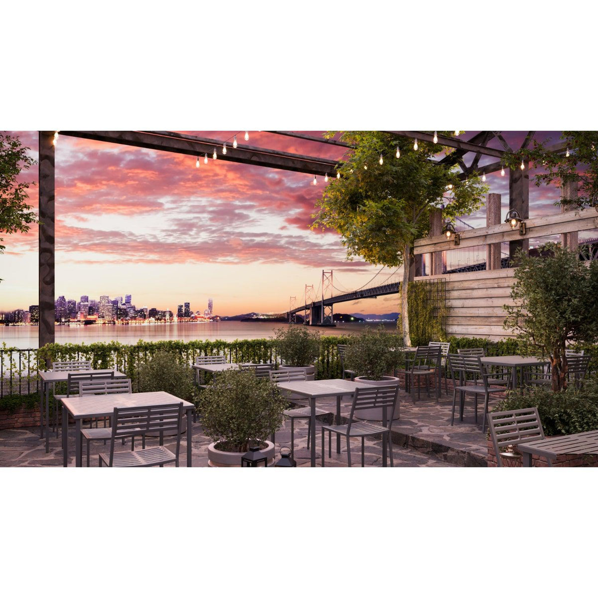 Daytona Collection Outdoor/Indoor Stacking Steel Armchair