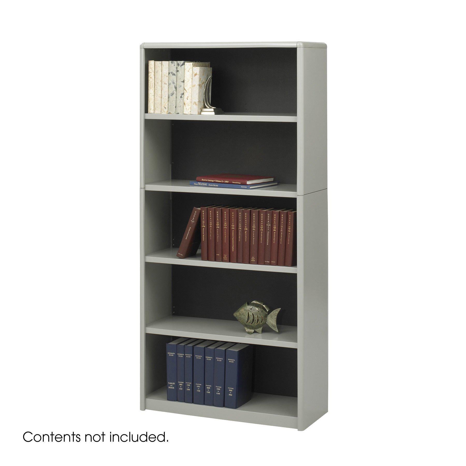 5-Shelf ValueMate® Economy Bookcase-Storage Cabinets & Shelving-Gray-