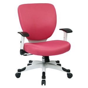 Pulsar Series White Frame Finish Manager's Chair with Padded Mesh Seat and Back, Height Adjustable Flip Arms and White Coated Nylon Base