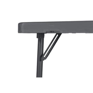 Dorel Zown Classic Comfort Leg Corner Angle Commercial Blow Mold Resin Plastic Folding Table, Grey