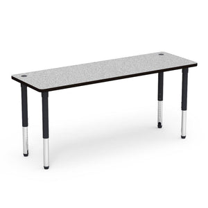 5700 Series Technology Tables, 24" - 32" Adjustable Height-Tables-24" x 72"-Char Black-Grey Nebula with Char Black Edge Banding