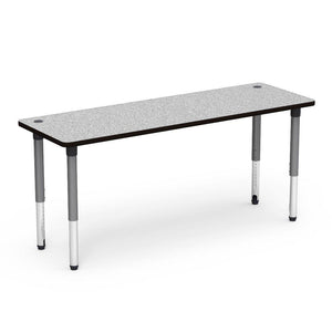 5700 Series Technology Tables, 24" - 32" Adjustable Height-Tables-24" x 72"-Silver Mist-Grey Nebula with Char Black Edge Banding