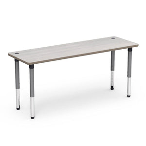 5700 Series Technology Tables, 24" - 32" Adjustable Height-Tables-24" x 72"-Silver Mist-Looks Likatre with Adobe Edge Banding