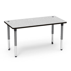 5700 Series Technology Tables, 24" - 32" Adjustable Height-Tables-30" x 60"-Silver Mist-Grey Nebula with Char Black Edge Banding