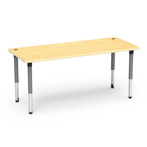 5700 Series Technology Tables, 24" - 32" Adjustable Height-Tables-30" x 72"-Silver Mist-Fusion Maple with Fusion Maple Edge Banding