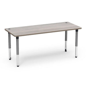 5700 Series Technology Tables, 24" - 32" Adjustable Height-Tables-30" x 72"-Silver Mist-Looks Likatre with Adobe Edge Banding