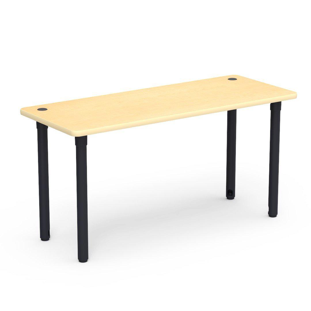 5700 Series Technology Tables, 30" Fixed Height-Tables-24" x 60"-Char Black-Fusion Maple with Fusion Maple Edge Banding
