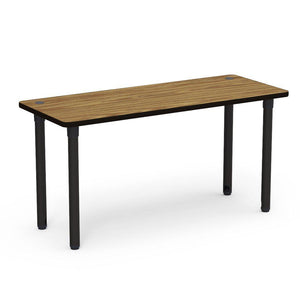 5700 Series Technology Tables, 30" Fixed Height-Tables-24" x 60"-Char Black-Medium Oak with Char Black Edge Banding