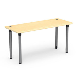 5700 Series Technology Tables, 30" Fixed Height-Tables-24" x 60"-Silver Mist-Fusion Maple with Fusion Maple Edge Banding