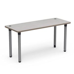 5700 Series Technology Tables, 30" Fixed Height-Tables-24" x 60"-Silver Mist-Looks Likatre with Adobe Edge Banding