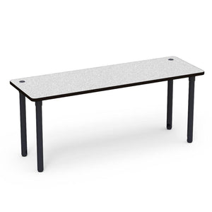 5700 Series Technology Tables, 30" Fixed Height-Tables-24" x 72"-Char Black-Grey Nebula with Char Black Edge Banding