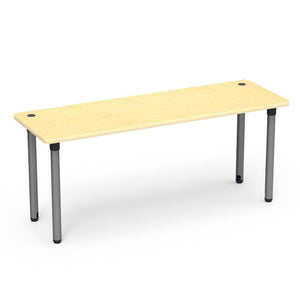 5700 Series Technology Tables, 30" Fixed Height-Tables-24" x 72"-Silver Mist-Fusion Maple with Fusion Maple Edge Banding