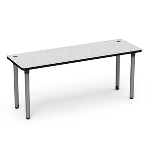 5700 Series Technology Tables, 30" Fixed Height-Tables-24" x 72"-Silver Mist-Grey Nebula with Char Black Edge Banding