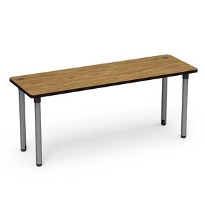 5700 Series Technology Tables, 30" Fixed Height-Tables-24" x 72"-Silver Mist-Medium Oak with Char Black Edge Banding